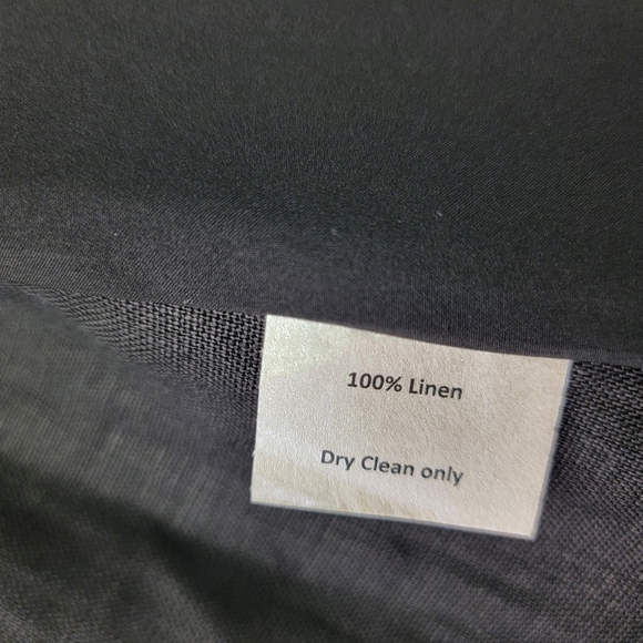 Sara Campbell Black 100% Linen Wrap Cocktail Flounce Hem Midi Dress Sz 6 - Picture 12 of 12